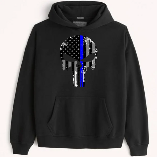 Thin Blue Line Punisher Hoodie